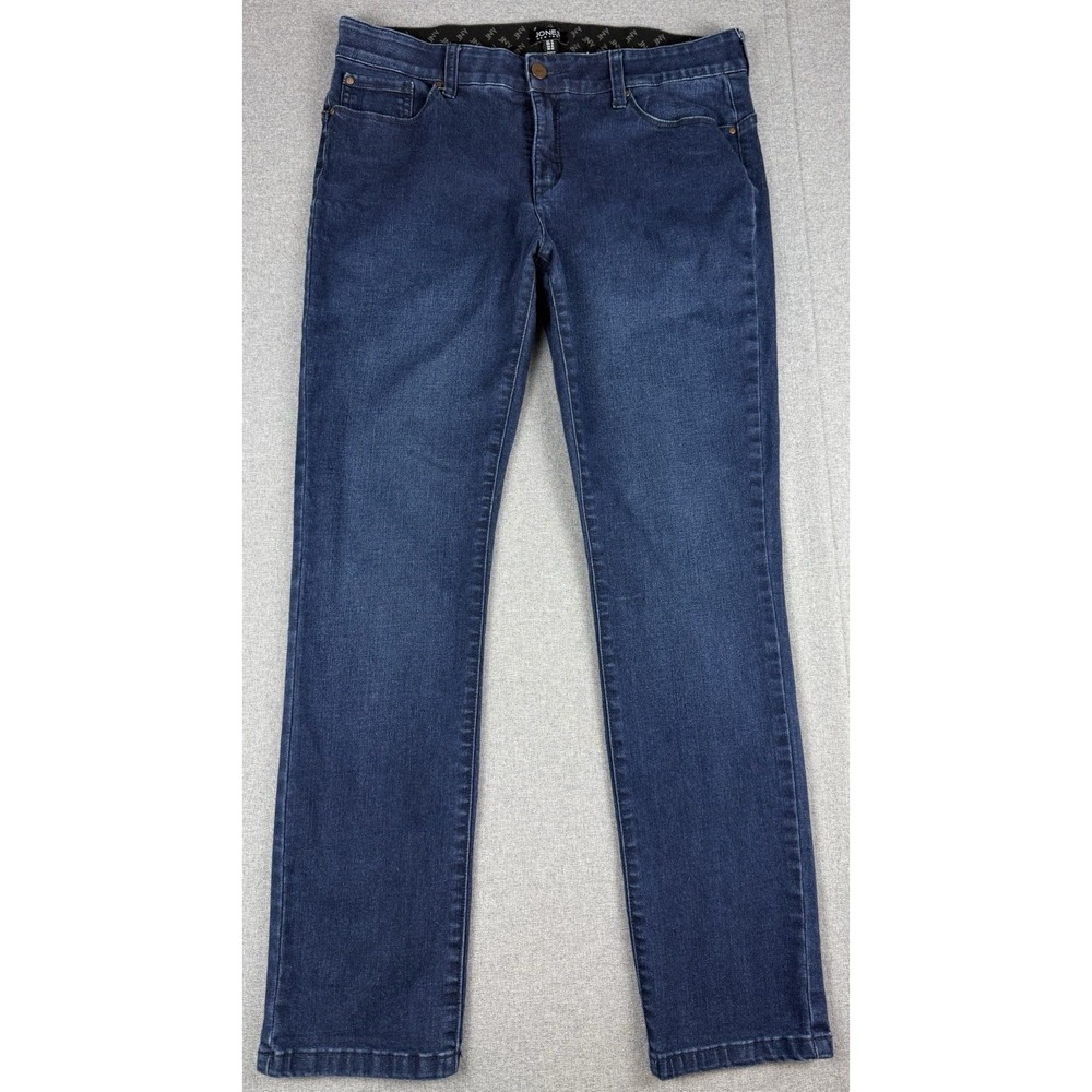 Jones New York Jeans Womens 12 Slim Straight Dark Wash Stretch Denim JNY